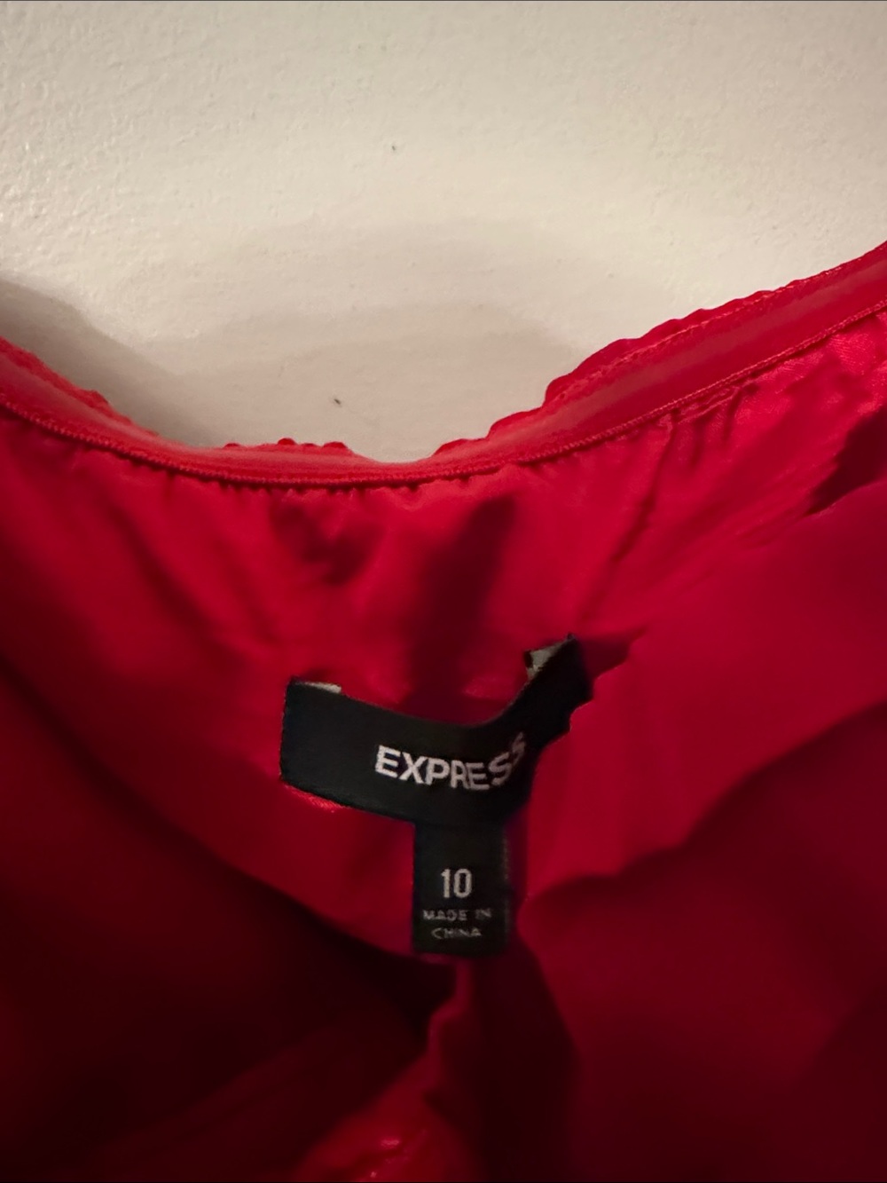 Express Red Ruched Spaghetti-Strap Mini Dress - Picture 5 of 5